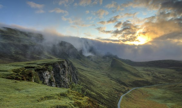 Sunrise over hills